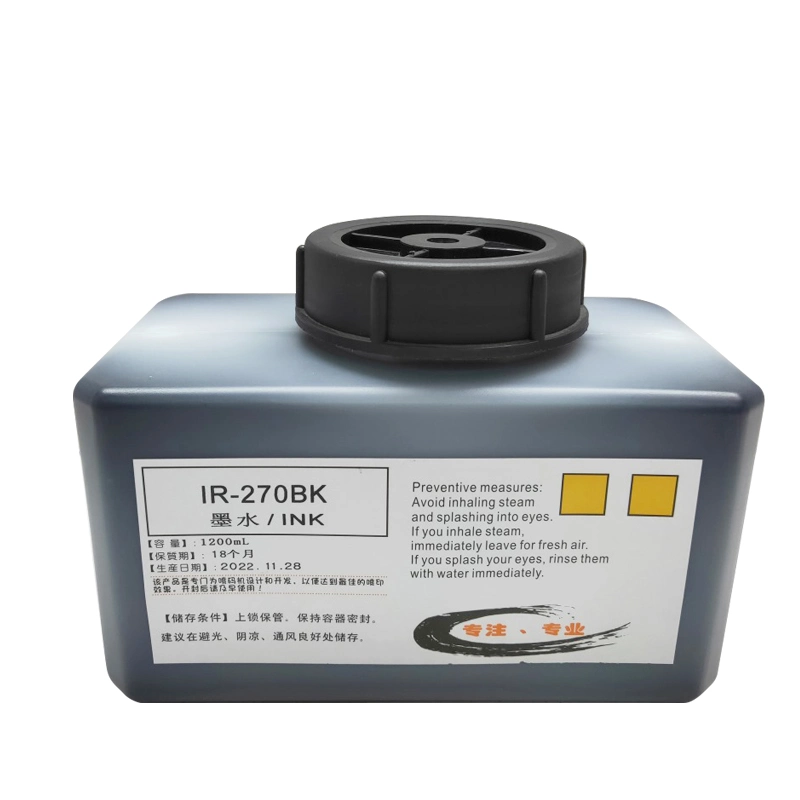 China Coding Ink IR-270bk Makeup Mc-270bk Alternative Domino/Videojet/Willet/Linx Ink Refill Ink in Stock; Pharmaceuticals