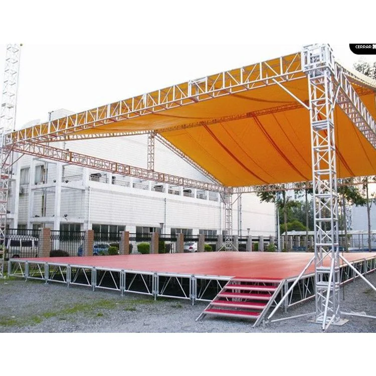 Dragonstage Outdoor Portable Ausstellung Konzert Veranstaltungen Hochzeit Bühne Beleuchtung Show Lautsprecher Aluminium Truss mit gebogenem Dach LED Display Truss TÜV SGS CE