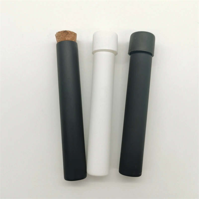 Black Matte Glass Bottles with Cork Wide Mouth Glass Tube with Wooden Cap