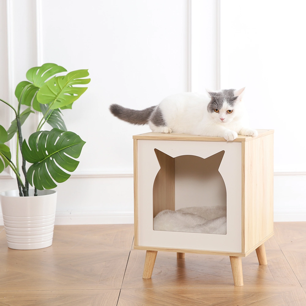 Grande vente Maison/Villa/Cage pour chat en bois avec Cathouse amovible