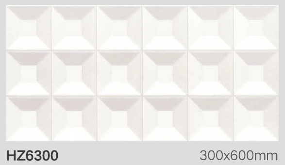 Discount Kitchen Tiles 300X600mm Ceramic 3D Mold Surface Wall Tile White Color