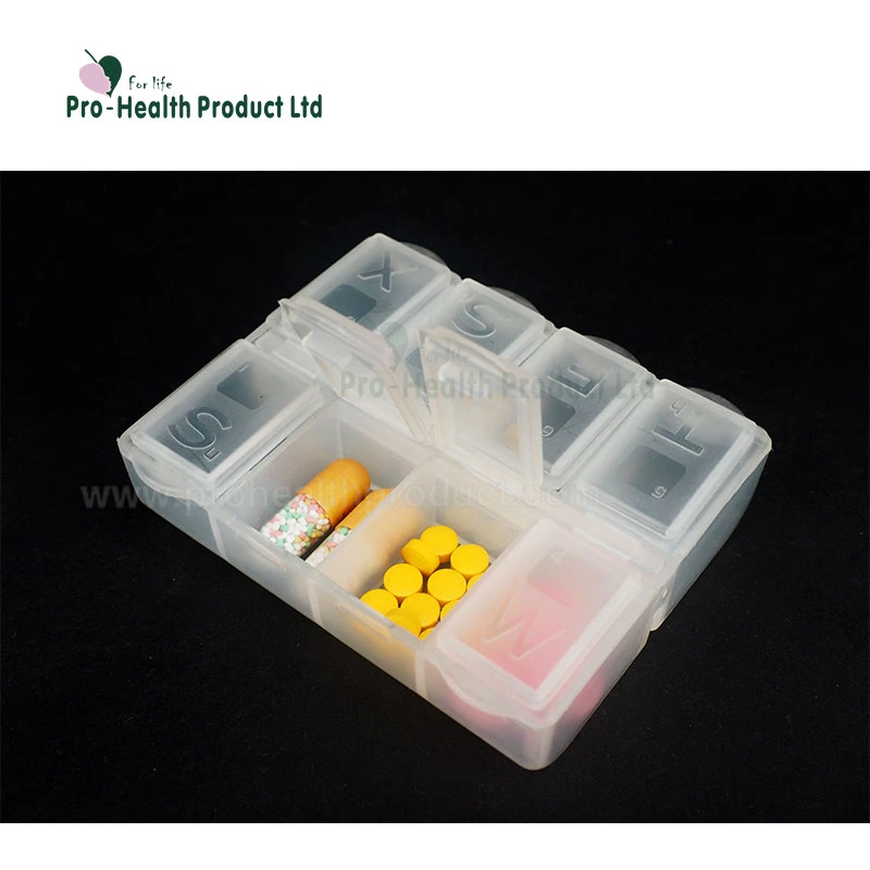 8 Compartment travel Plastic Pill Case