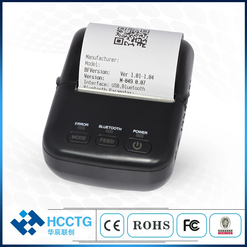 طابعة USB حرارية محمولة مقاس 58 مم بتقنية Bluetooth® مزودة بوحدة داخلية البطارية (HCC-T12)