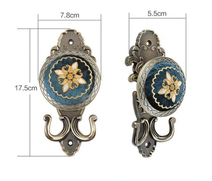 Embroidery Eyelet Hook Double Hanger Hook Metal Wall Hook Curtain Accessories Tieback Hook