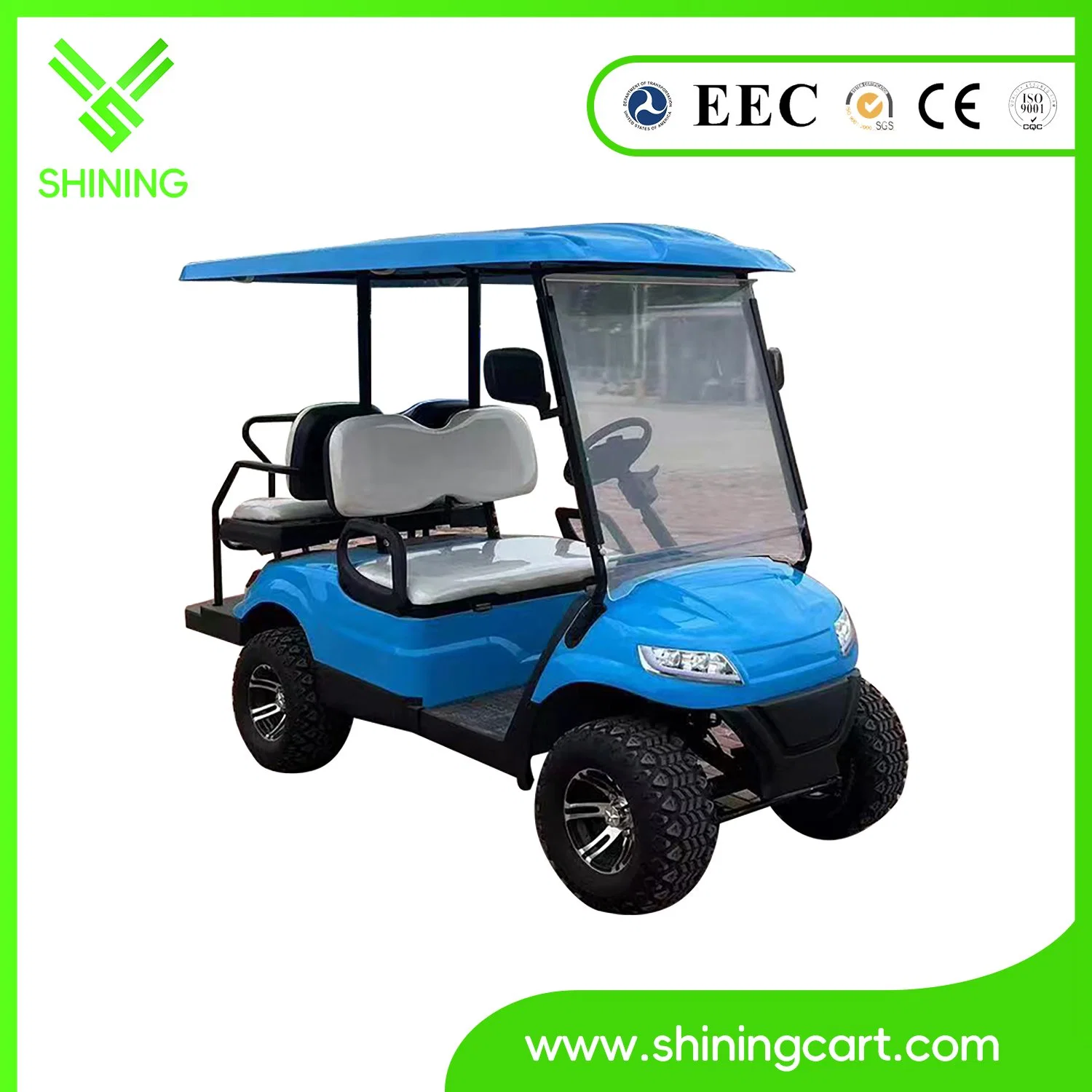 Shining Brand Green Electric Golf Cart with Four-Wheel Disc Brake