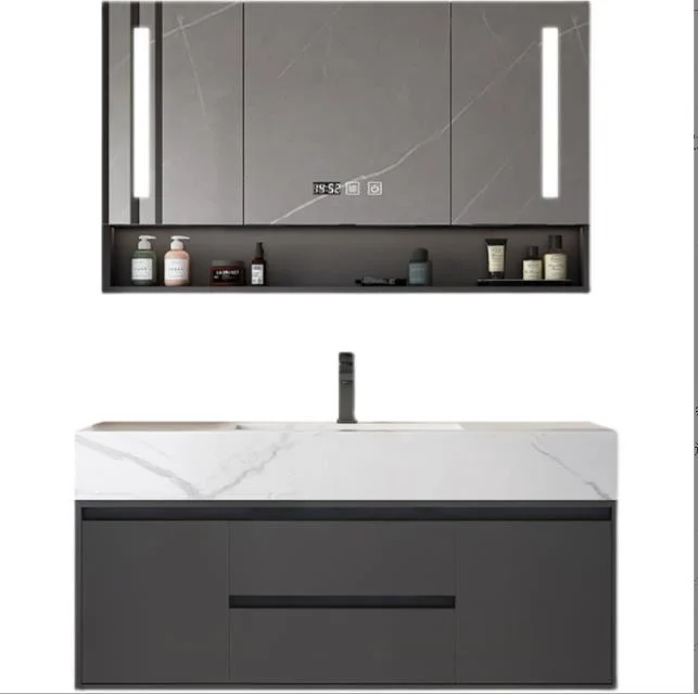 Home Furniture Modern Water Resistant Plywood Bath Cabinet Set Bathroom Sink Vanity for Shower Room