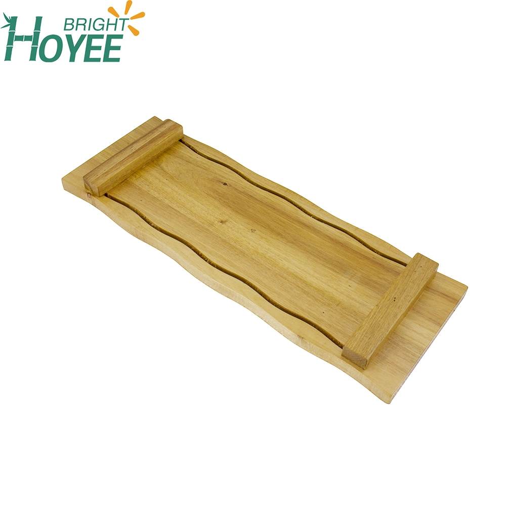 Nueva tabla de cortar la madera de acacia rectangular con bordes irregulares de cocina