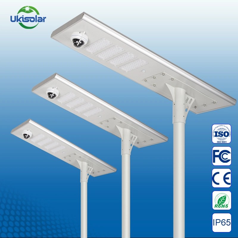 Ukisolar IP65, calle la luz solar en una sola piscina Luces Solares Con Cá mara CCTV luces LED 15W-120W