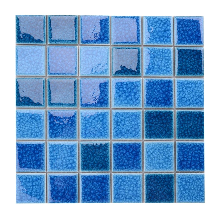 Baldosas de cuerpo entero de porcelana azul Mosaico Suelo para Piscina Y cocina