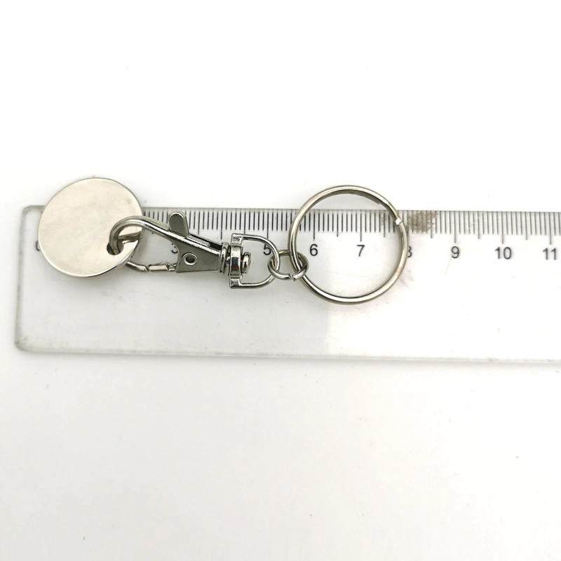 Manufacturer Promotional Zinc Alloy Metal Supermarket Trolley Shopping Tag Coin Keychain