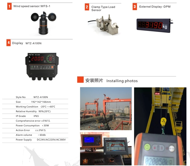 Système de commande électrique système d'indicateur de moment de charge pour grue à portique