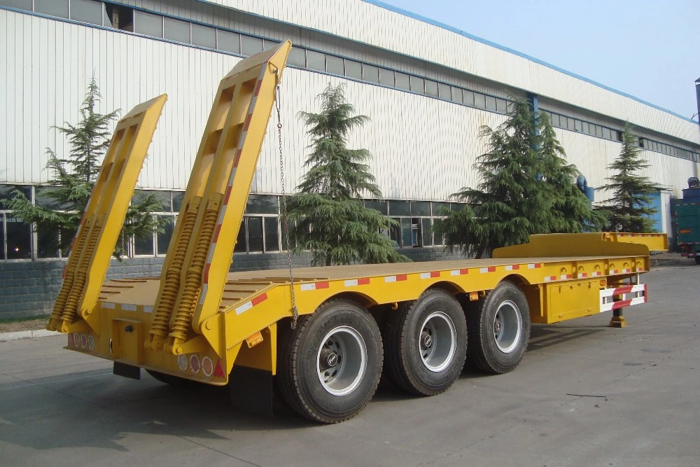 Vehicle Master Used 3 Axles Heavy Lowboy Trailer Excavator Transport Lowbed Trailer Lowloader Low Bed Semi Trailer for Sale with Factory Price