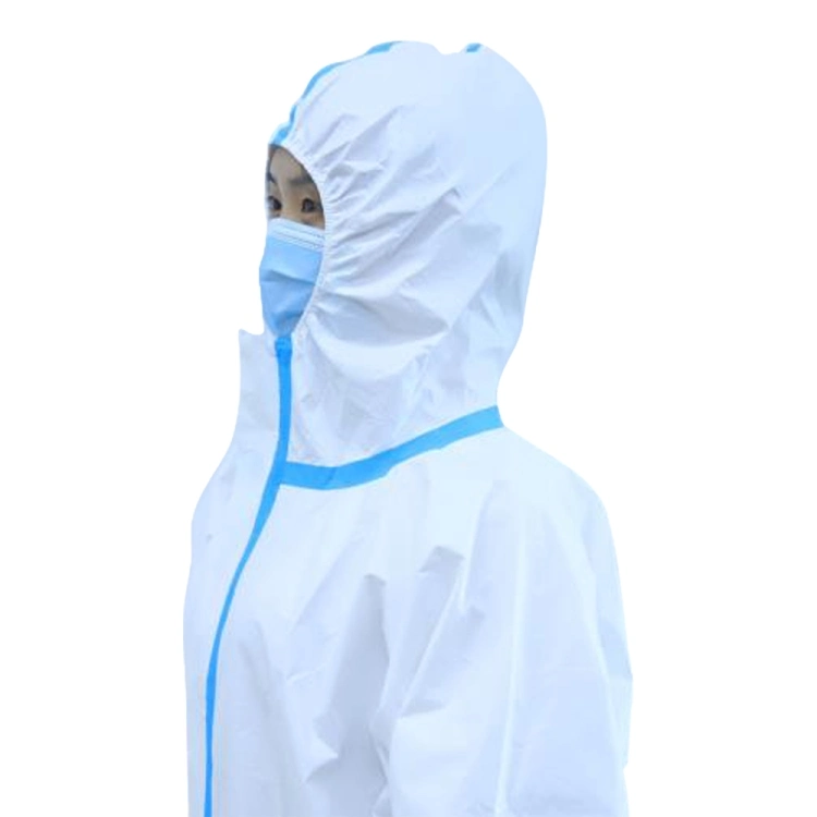 Ly Disposable Protective PP/SMS/Microporous Coverall with Head Cover