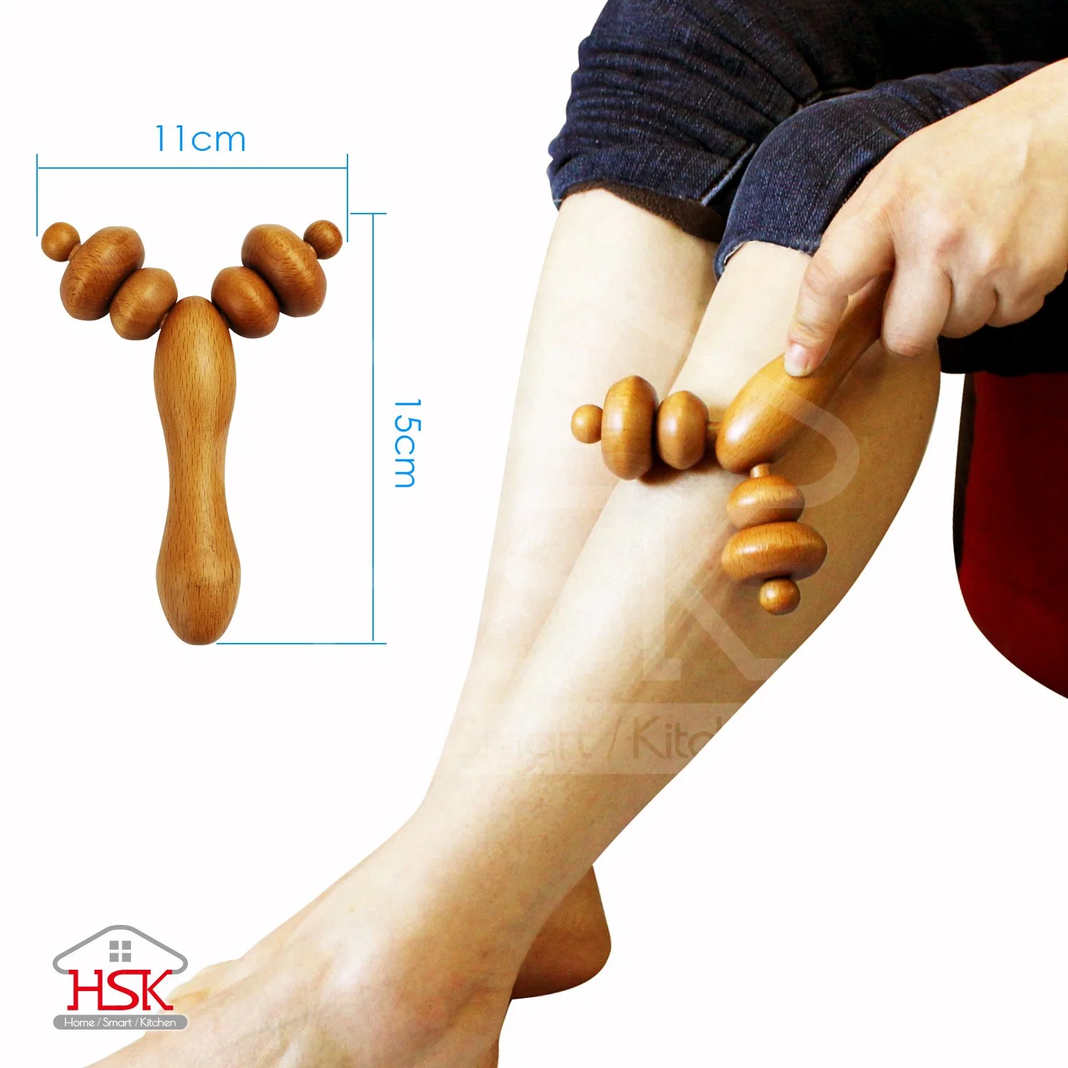 Wooden Roller Massager, Tension of The Whole Body. Deep Trigger Point Wooden Self Massage Tool.