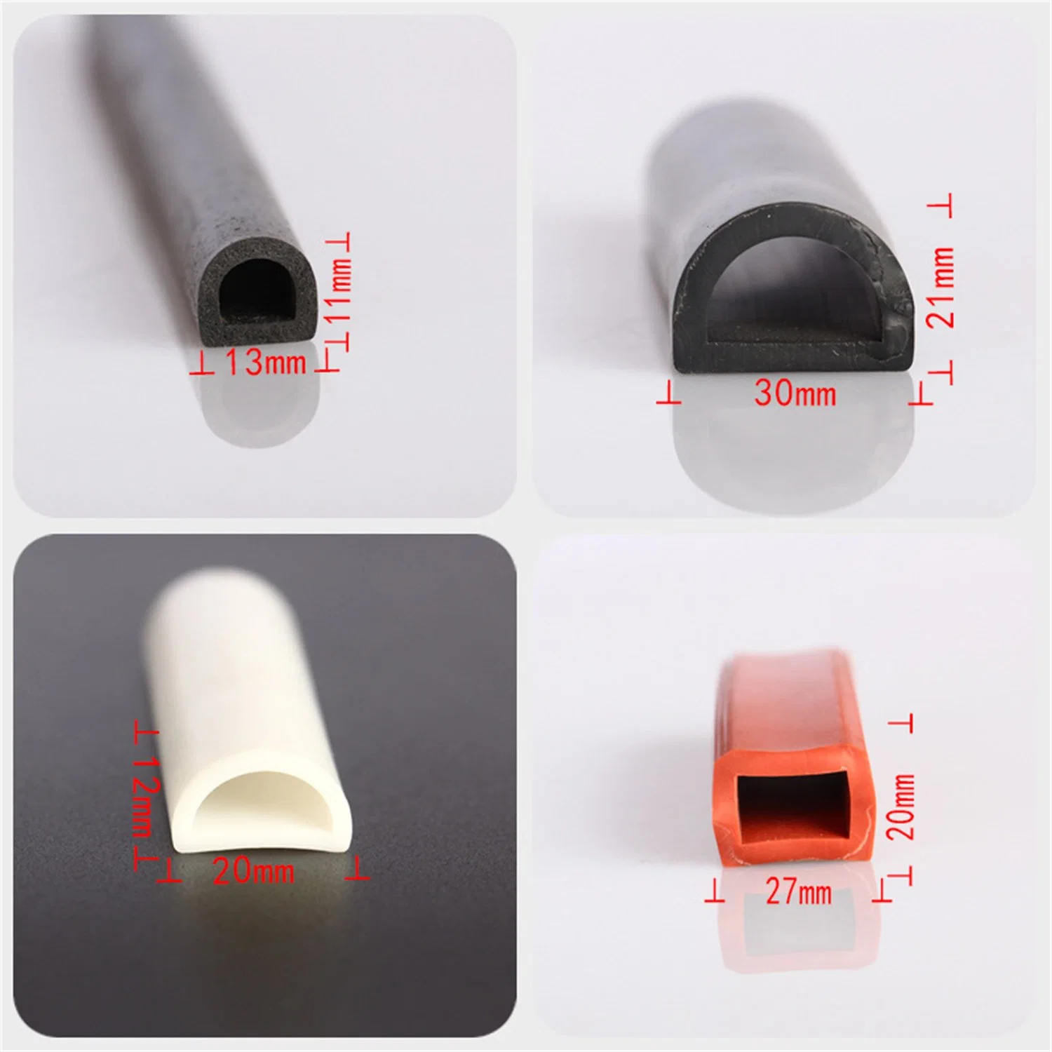 Joint de bande de joint en caoutchouc silicone pour portes et fenêtres joint en silicone Bandes de formes diverses