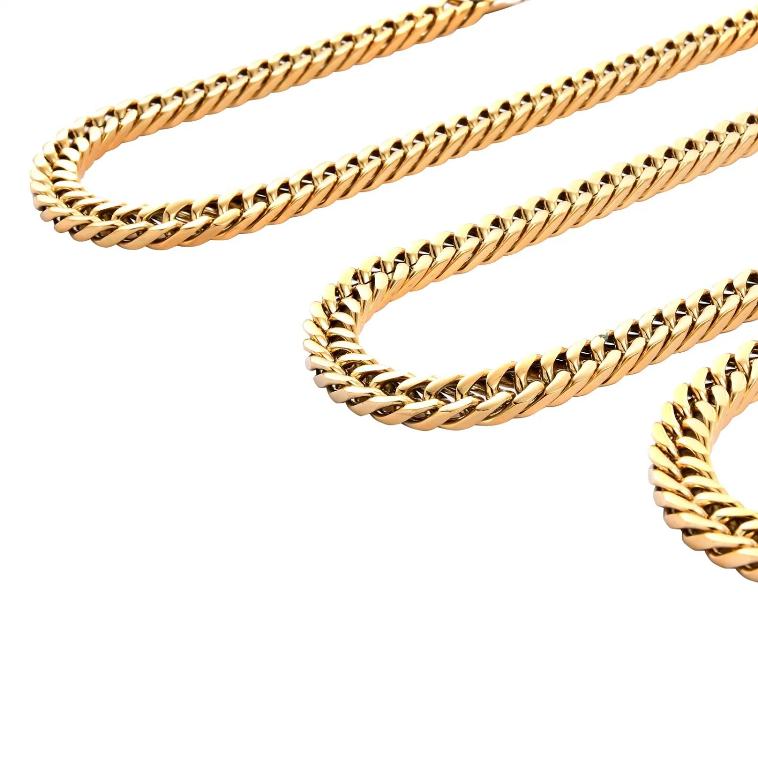 Collar grueso y grueso de cadena cubana para hombres y mujeres de moda hip hop, joyería chapada en oro de 14K.