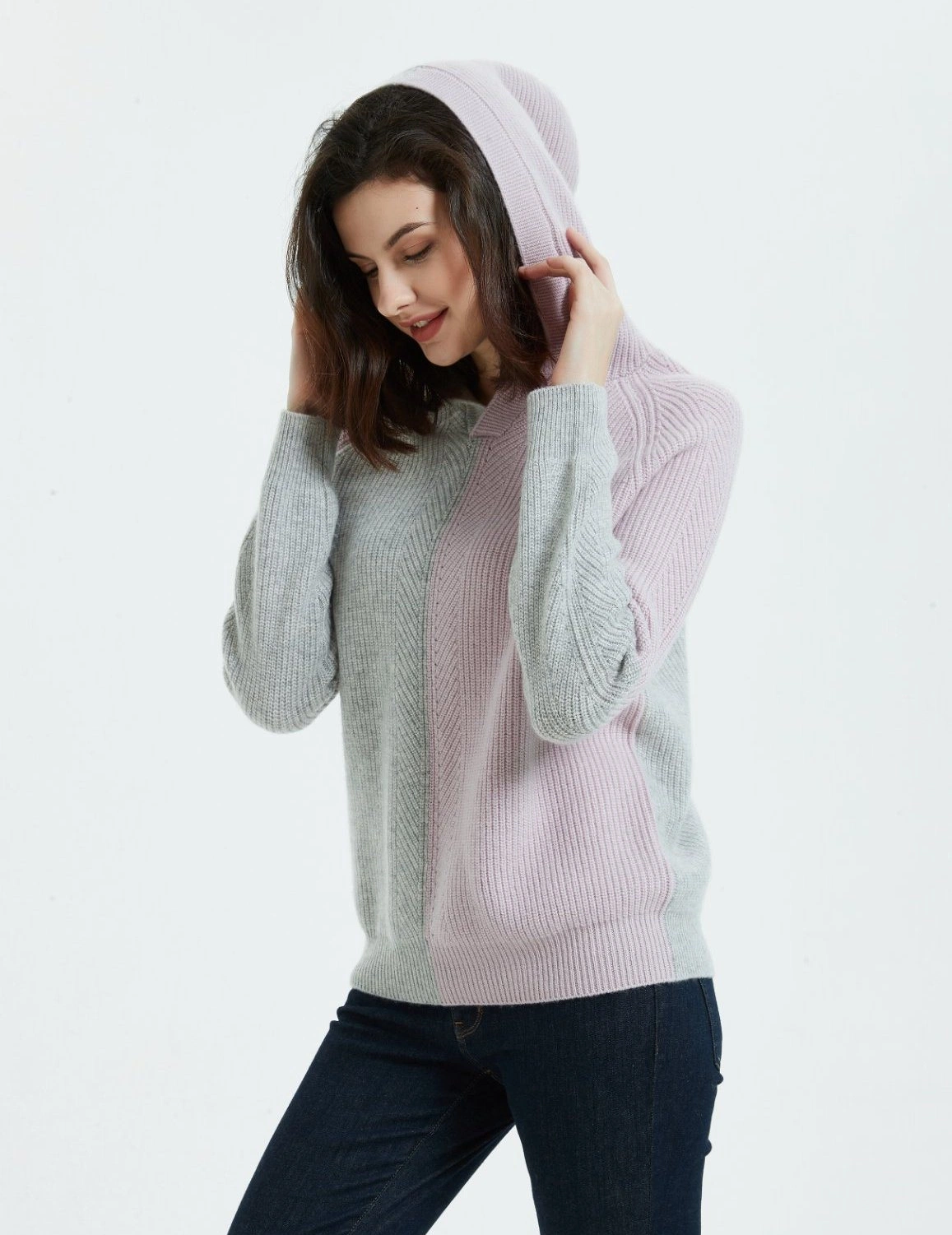 Свитер с худи-перемычкой Classic Fashion Women′ S 100% Cashmere Pullover