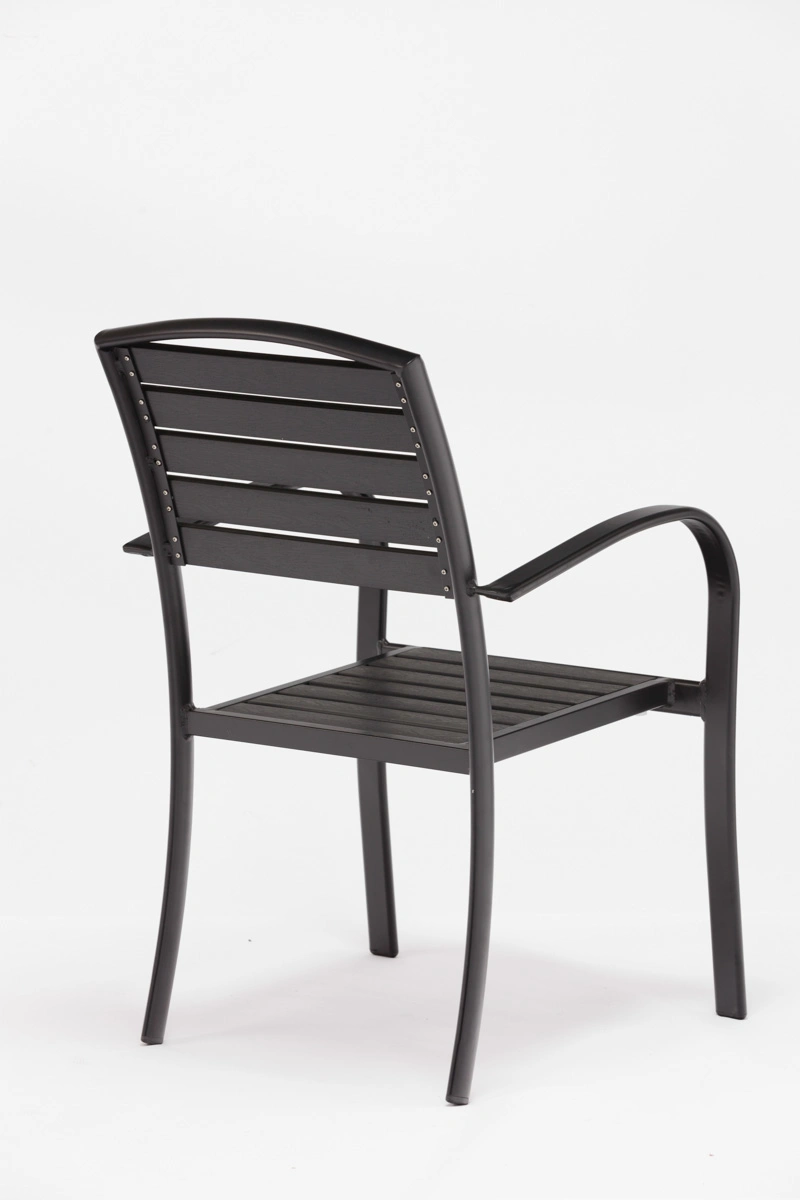 Black Powder Coated Aluminium Plastic Wood Outdoor Furniture