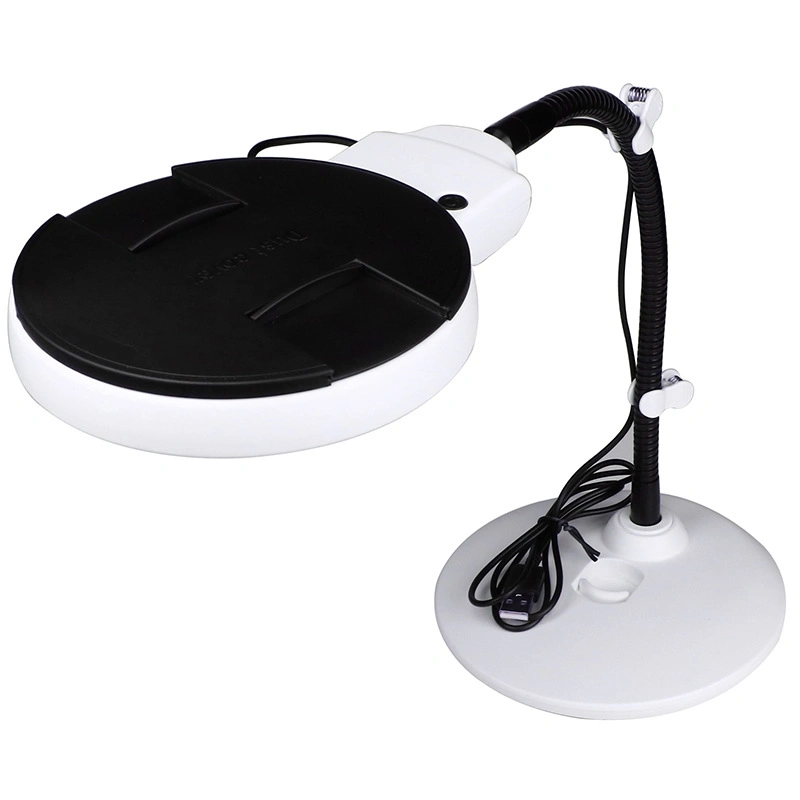 130mm Big Lens USB Cable Table Magnifier LED Light Desktop Magnifying Glass