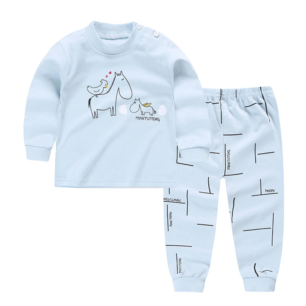 Kids 2PCS Ensemble de vêtements de nuit douce sous étiquette privée côtelée Pyjama coton bio Vêtements de bébé