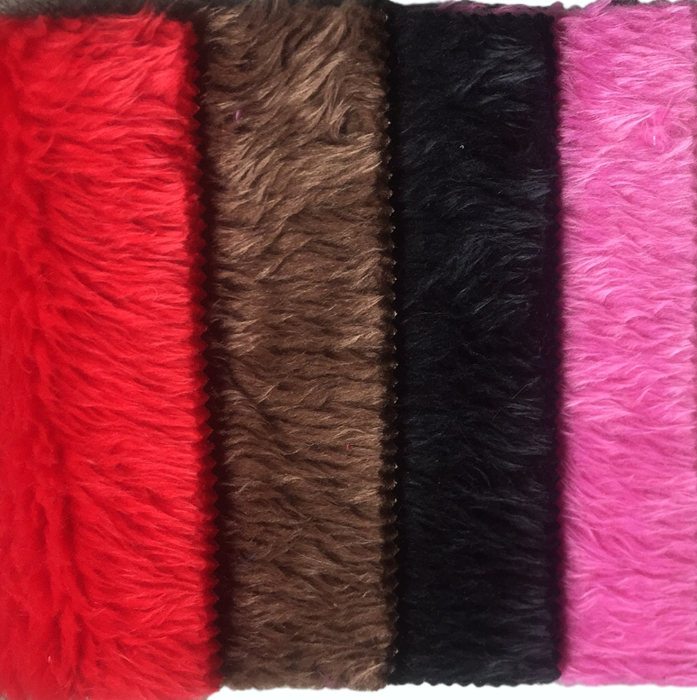 100% Polyester High quality/High cost performance  Colorful Animal Print Faux Fur Fabrics