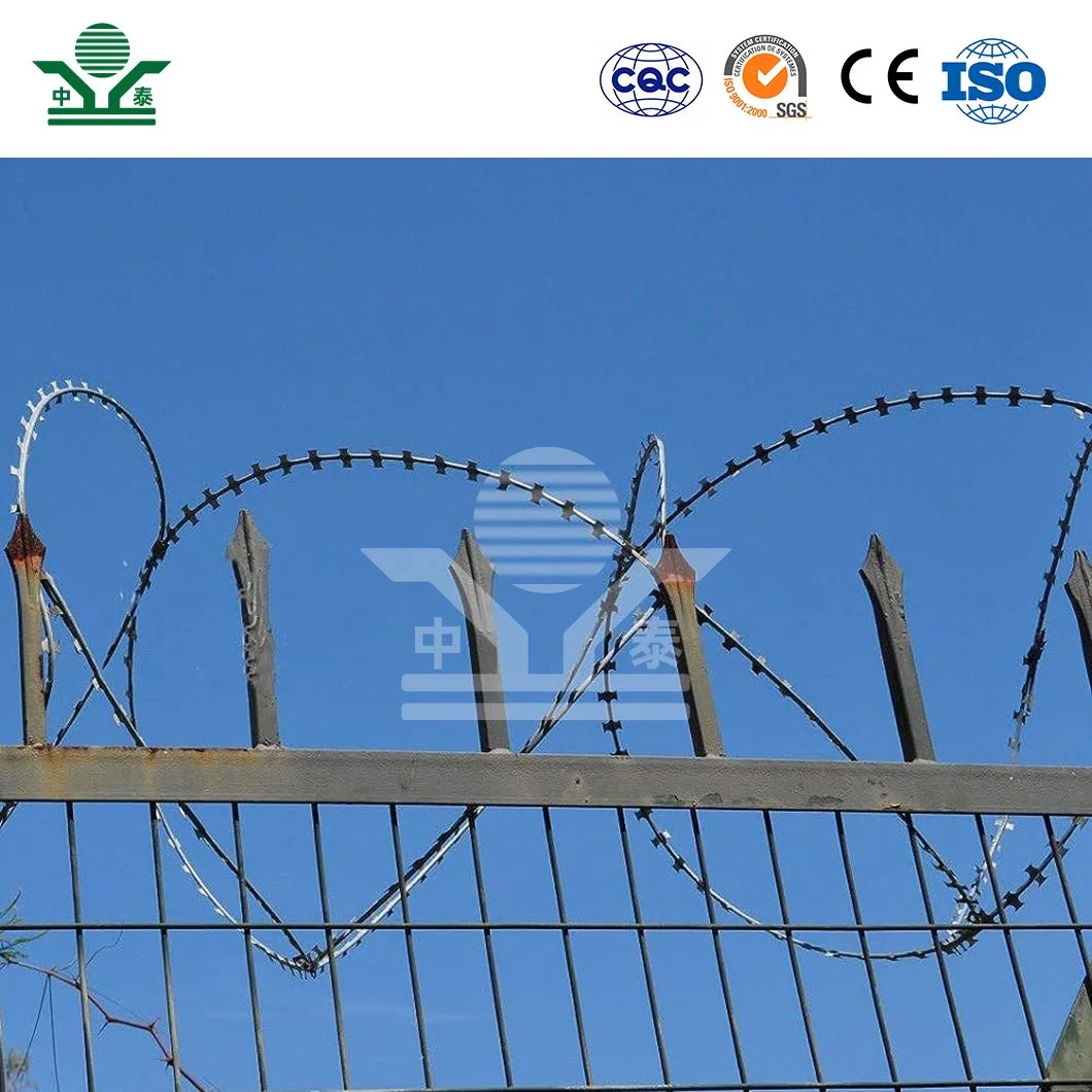 Zhongtai Safety Barbed Wire China Wholesale/Supplierrs 10 - 12 M Length Razor Wire Blade Used for Black Security Fencing