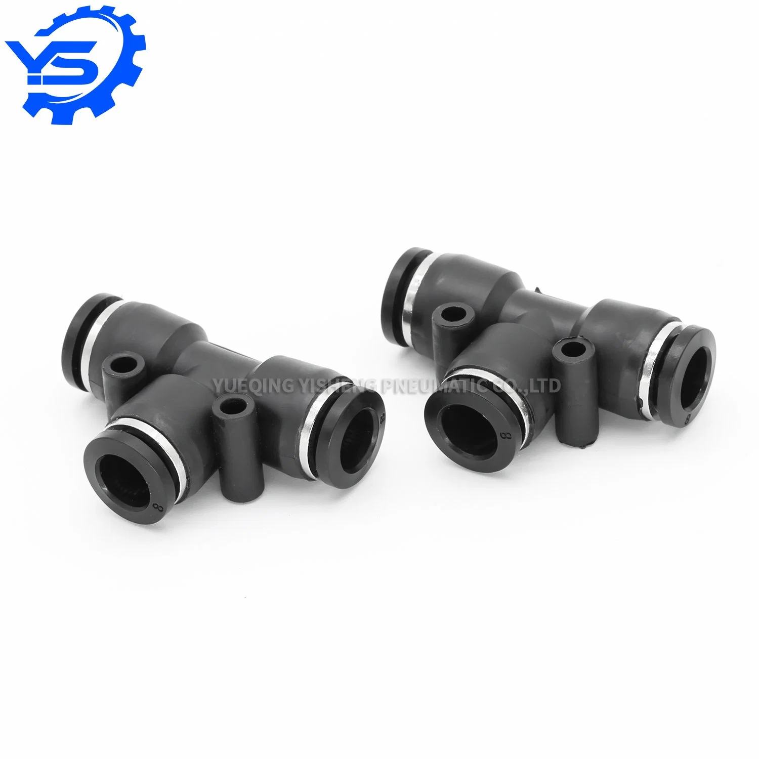 PE-8 Plastic Quick Connect Tee Tube Joints Air Hose Fittings PE Pneumatic Connector Pneumatic Quick Coupling