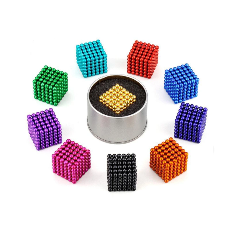 Colores varios cuadrado mágico de imán de neodimio de establecer el color del cubo magnético Ball Conjunto de bloques con caja de regalo