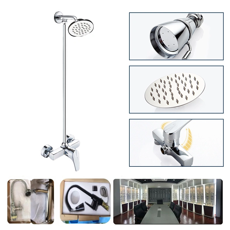 Duschtaps Mixer Mit Einem Griff Runde Regenfallwand Montiert Verdeckte Chrom Regenschauer Dusche Wasserhahn Set