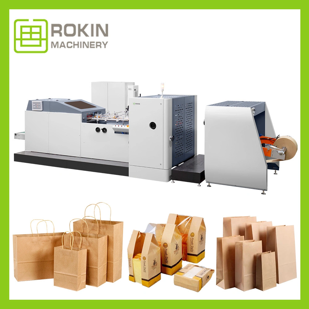 Rokin Biodegradable Paper V Bottom Paper Carry Bag Production Machine