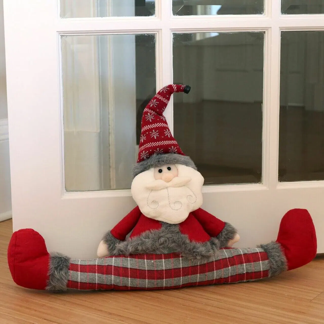 Home Safety Black Door Stop Christmas Plush Gnome Decoration Sand Stand Floor Stopper Fabric Door Stopper Draught Excluder