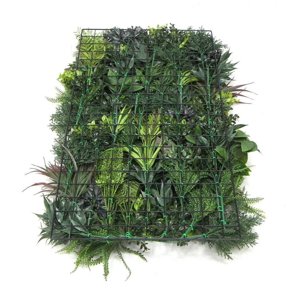 Customized Fireproof High Simulation Artificial Vertical Garden Green Plant Wall for Office Home Deocration DIY