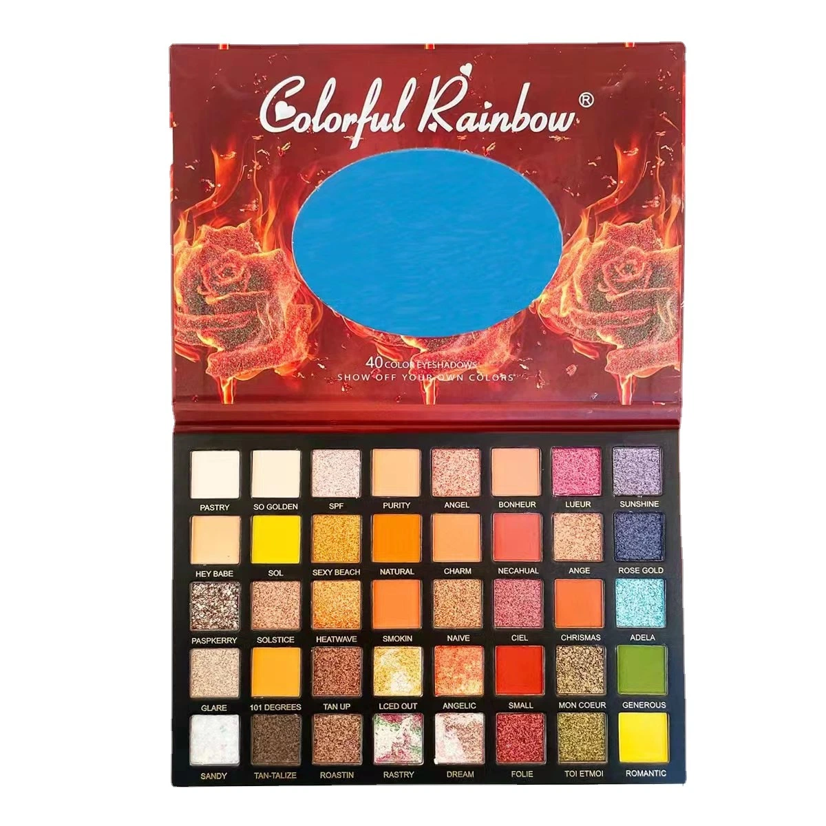 Placa de sombra de ojos Flame 40 Color Rose Stage Makeup