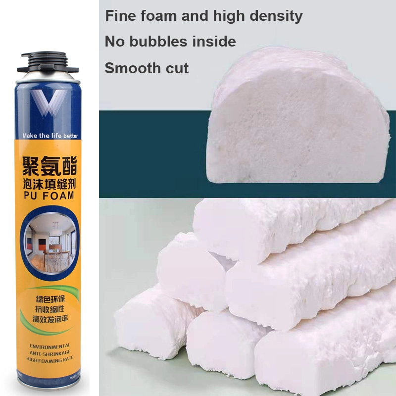 Haut Le collage 500ml toutes les Purpos Mousse de PU pour la fenêtre de faible densité de pulvérisation/mousse de polyuréthane de porte