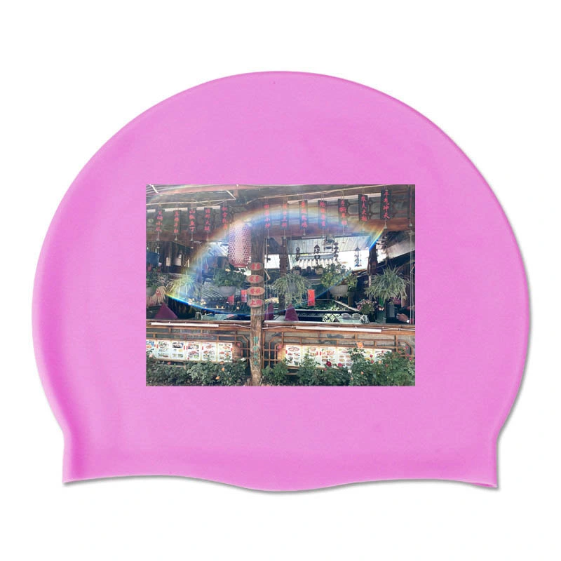 Material em silicone de design personalizado Imprimir o logotipo OEM Kids Piscina Hat adultos nadar Pac