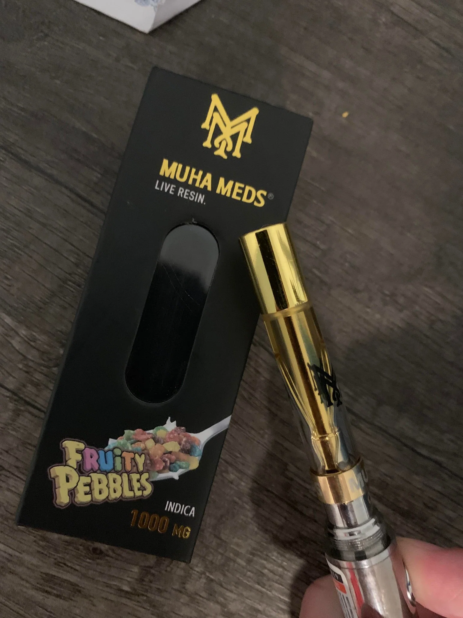 Muha Meds Vape Embalaje del cartucho Atomizer 510 carros de resina en vivo de la batería cartuchos de 0.8ml de rosca depósito de oro de la bobina de cerámica de aceite espeso vacío