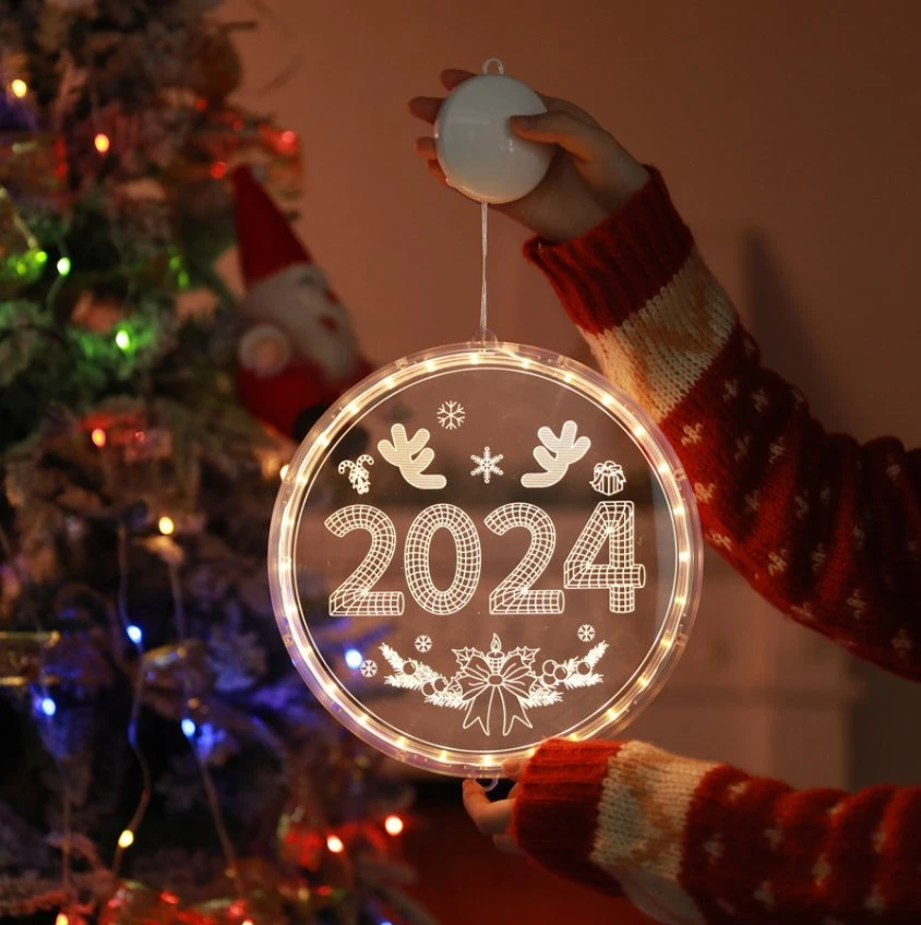 Christmas Decoration 3D Alphabet Suction Cup Lights LED String Lights Christmas Tree Atmosphere Lights