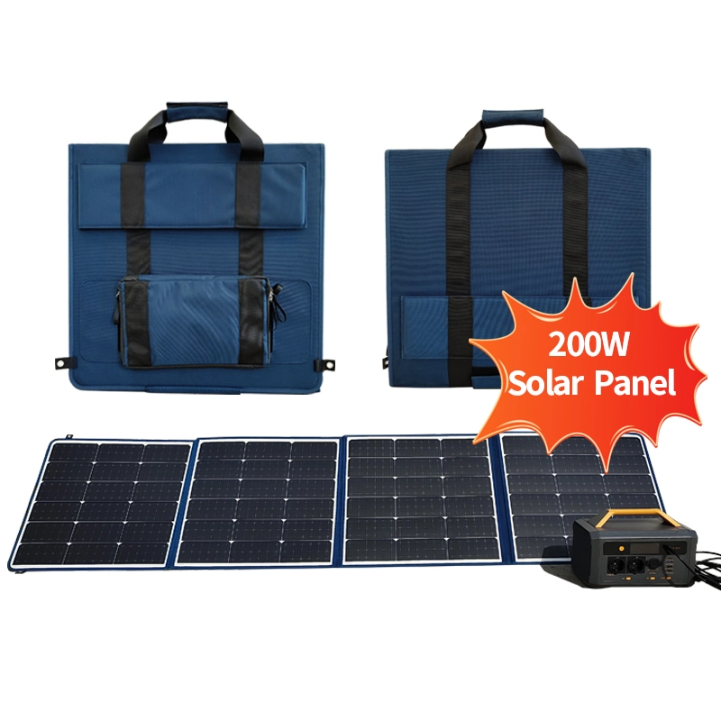 200W Portable Solar Panel Kit with Bulbs Mobile Charger Solar Light System