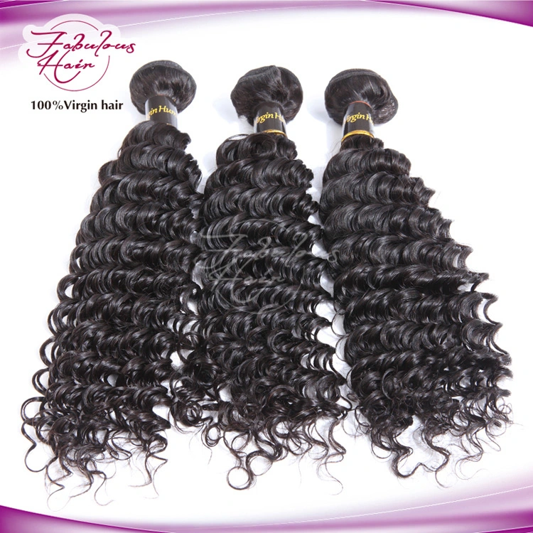 High quality/High cost performance  100% Deep Wave Human Brazilian Hair Weft