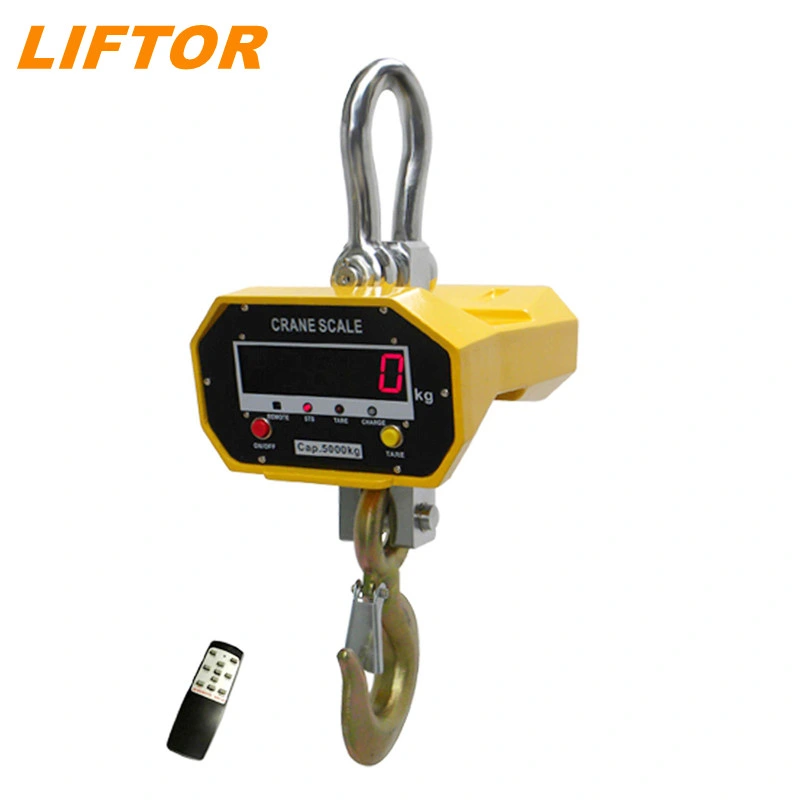 Liftor Ocs 3/5/10/20/30/50 Ton Electric Digital Weighing Wireless Remote Control Screen Electronic Truck Crane Scale with Stainless Steel Hook for Crane Sales