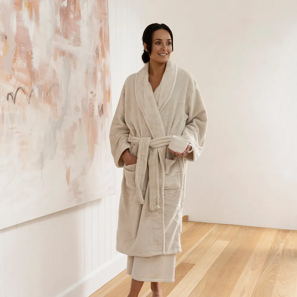 Custom Coral Fleece Long Sleeves Robe for Shower SPA