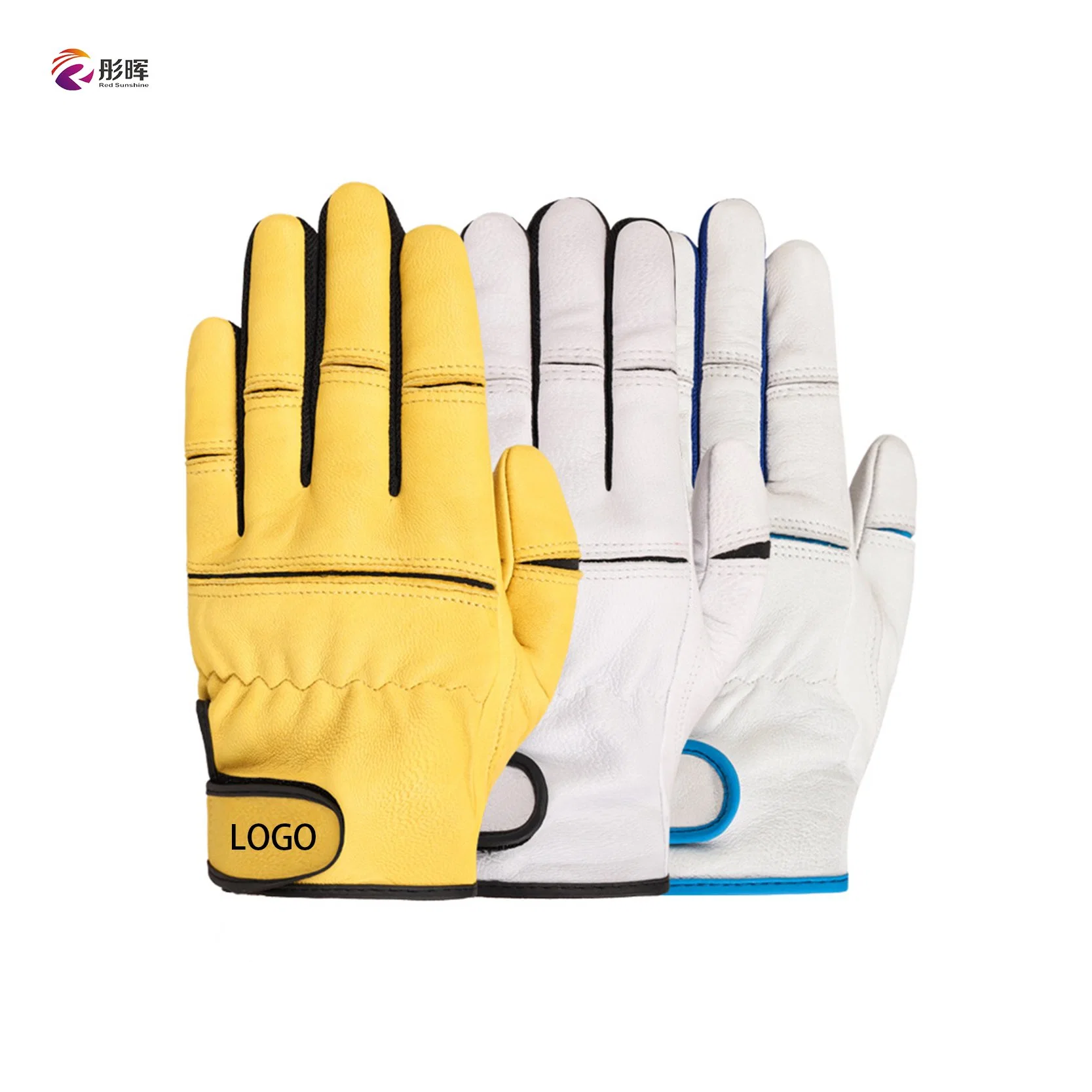 Guantes Soft White Sheepskin Leather Goat Leather Working Gloves Safety Protective Driving Mitten Sports Gloves