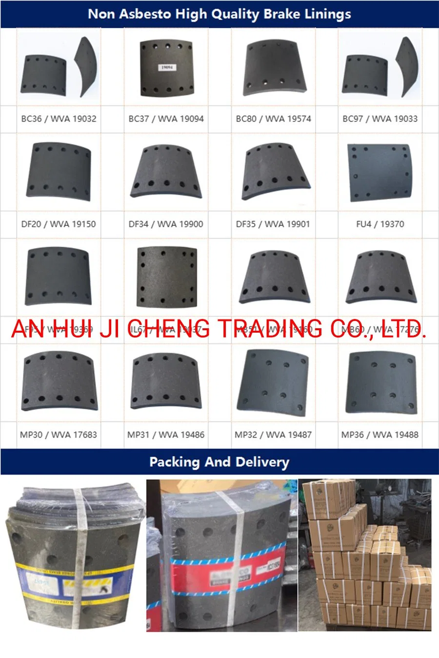 High quality/High cost performance Brake Lining 19496 for Benz /Daf /Steyr