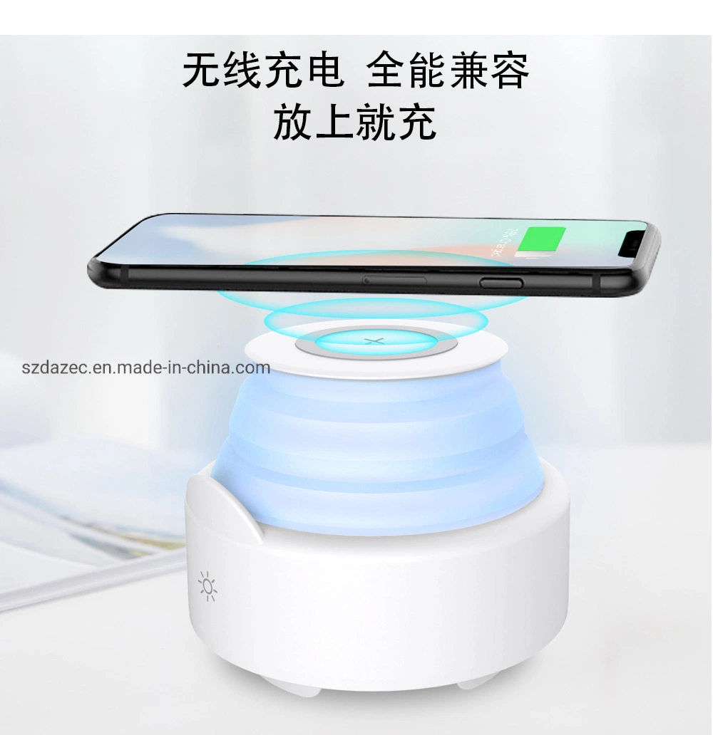 Mini Size Gift First Choice 3 in 1 Bluetooth 5.0 Speaker 10W Wireless Charger