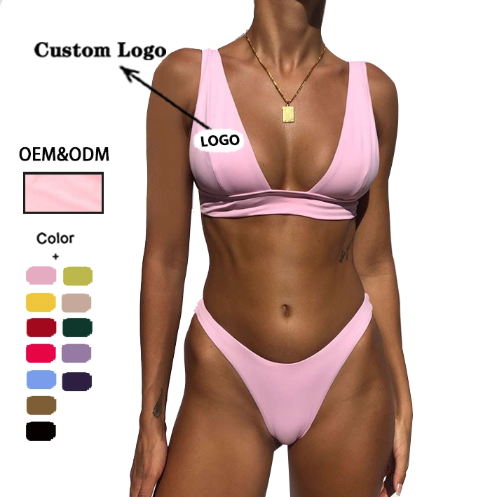 O OEM &amp; ODM Micro Brasileiro Bikini calções de banho Meninas Triângulo Swimsuit moda praia roupa de banho