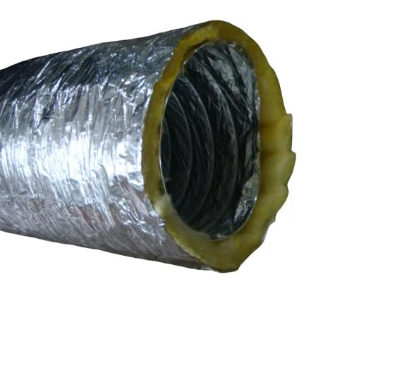 Système de CVC de la climatisation en fibre de verre d'aluminium conduit flexible isolé