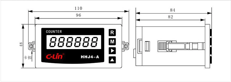 Hhj4-a Panel Mounted 96X48mm Universal Counter 6 Digit High Frequency Wide Counting Range