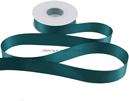 Factory OEM ODM Eco-Friendly Double Face Satin Ribbon Customization Ribbon for Gift Packaging Dark Green Color Teal