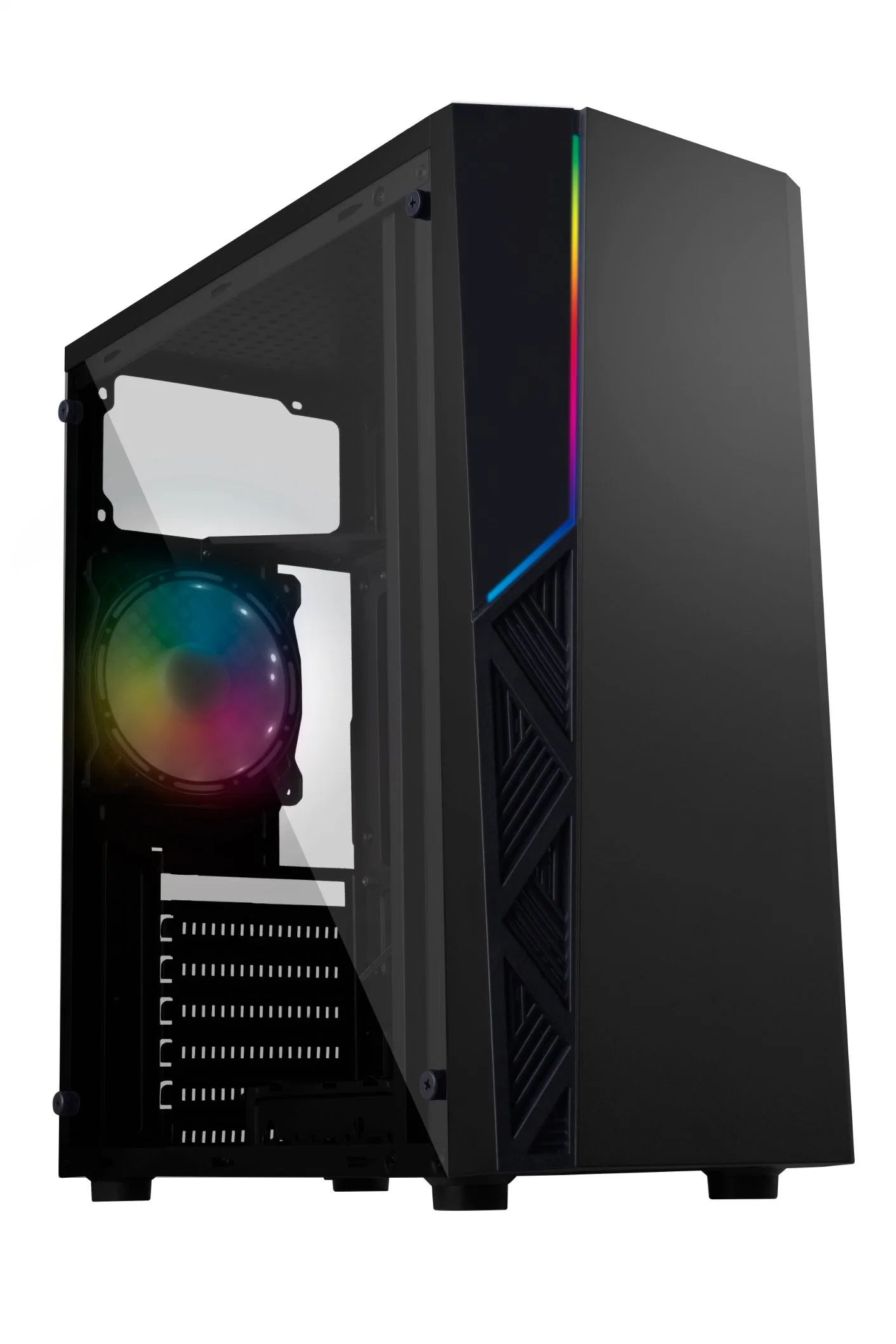 Fashion New Design with LED Strip and Steel Mesh ATX Tower Computer Case