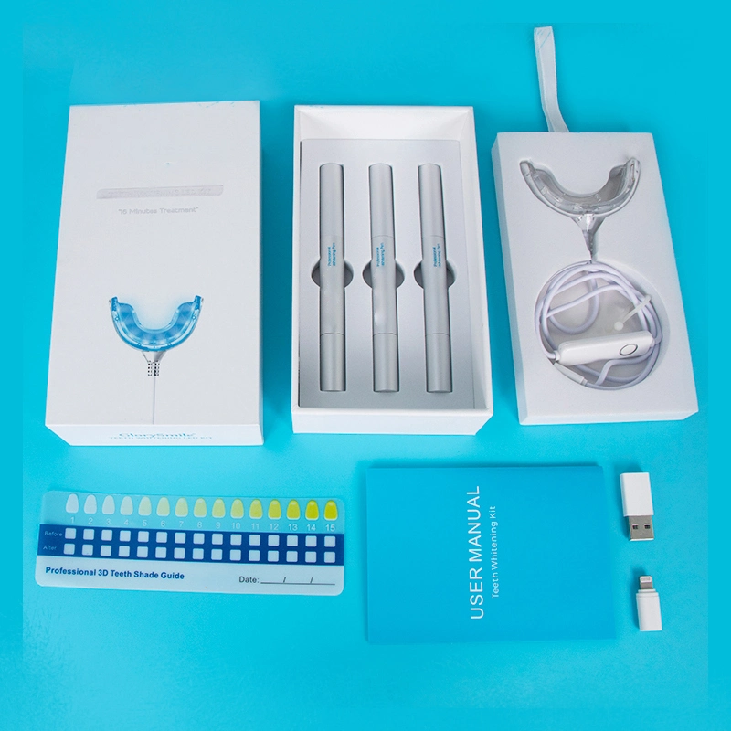 Wholesale LED Light with Dental Bleaching Gel Syringe Home Use Teeth Whitening Kits Private Label